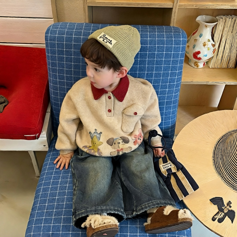 Winter Clothing 1 Year Old - Boys' thickened warm sweater, new children's