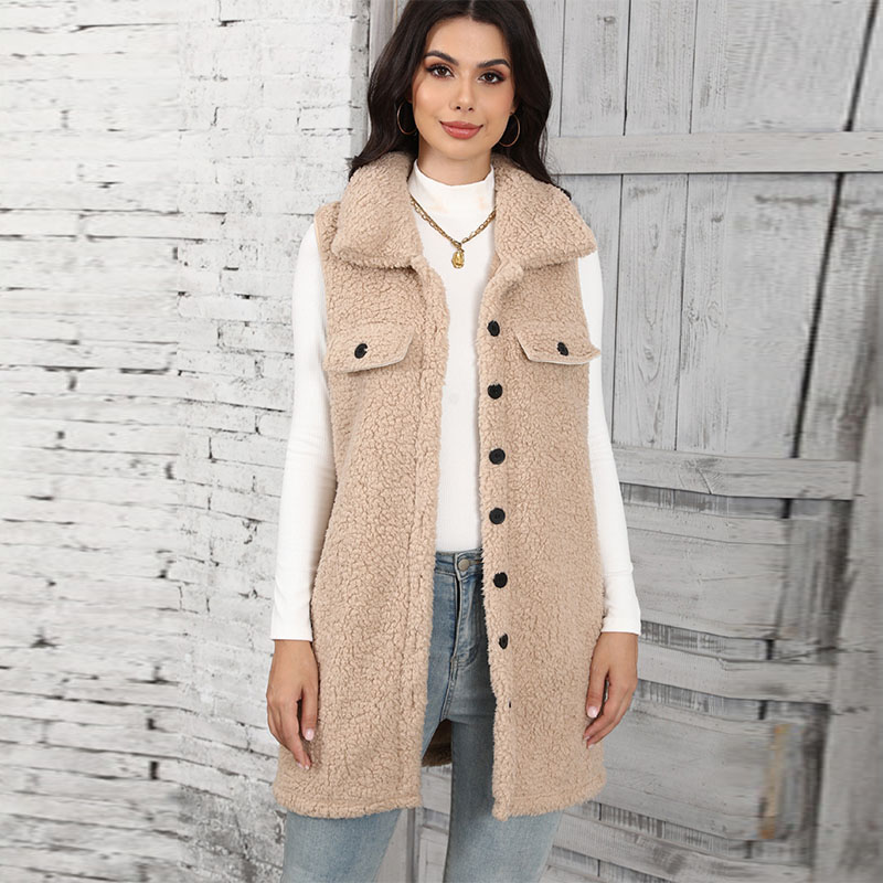 Winter Clothing On Sale Women'S - Women's Lamb Plush Vests Splicing Classic