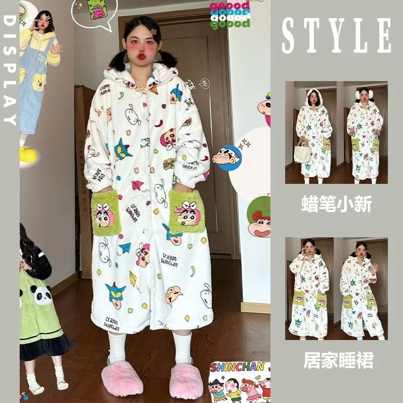 Winter Clothing Anime - Kawaii Anime Crayon Shin-Chan Woman's Pajama