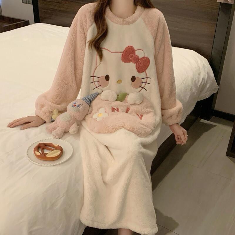 Winter Clothes Shop - Winter Nightgown Hello Kitty Women's Autumn