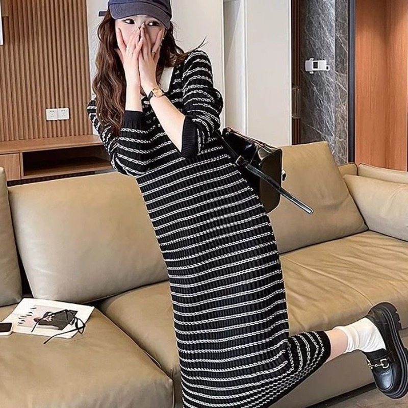 Stripe Apricot Woman Knitted D - Winter Clothing On Sale Women'S ulasan dan harga