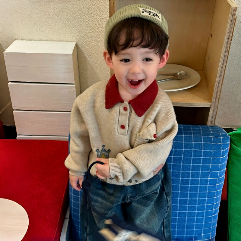 Boys' thickened warm sweater,  - Winter Clothing 1 Year Old ulasan dan harga