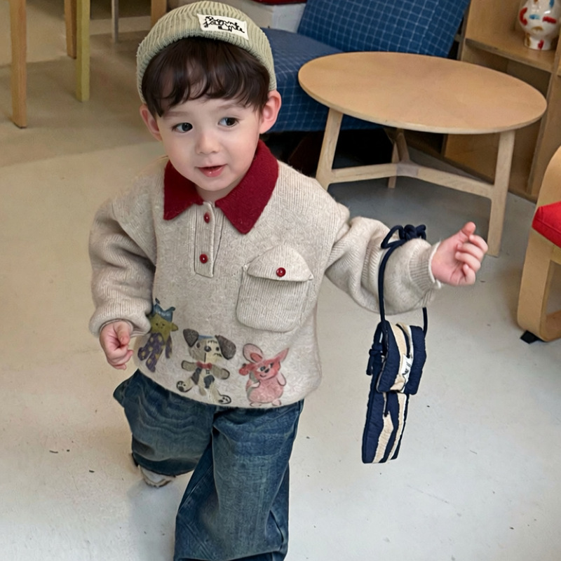 Boys' thickened warm sweater,  - Winter Clothing 1 Year Old ulasan dan harga