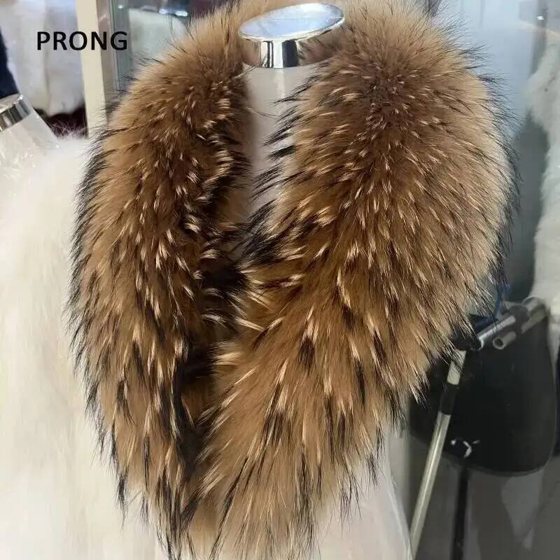 Natural Raccoon Fur Collar Rea - Winter Clothing For Sale ulasan dan harga