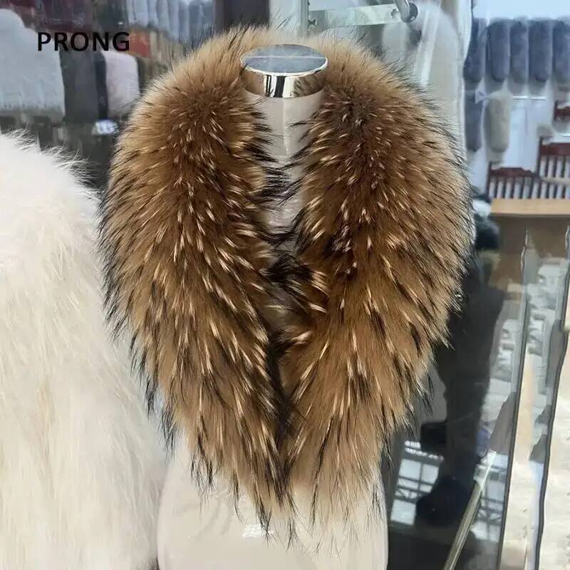 Natural Raccoon Fur Collar Rea - Winter Clothing For Sale ulasan dan harga