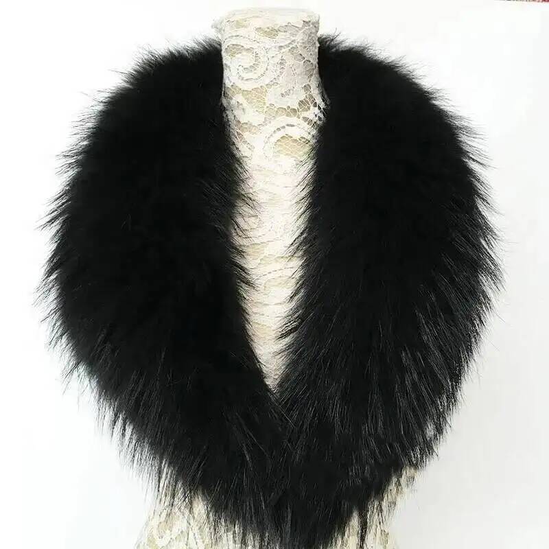 Natural Raccoon Fur Collar Rea - Winter Clothing For Sale ulasan dan harga