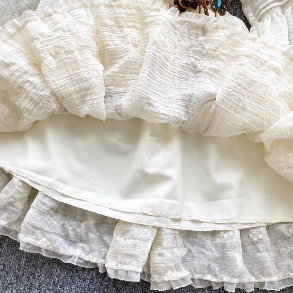 Sweet Embroidered O-neck Lace- - Winter Clothing Dress Up ulasan dan harga