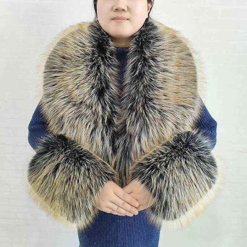 Large Women Faux Fox Fur Scarf - Winter Clothing For Sale ulasan dan harga