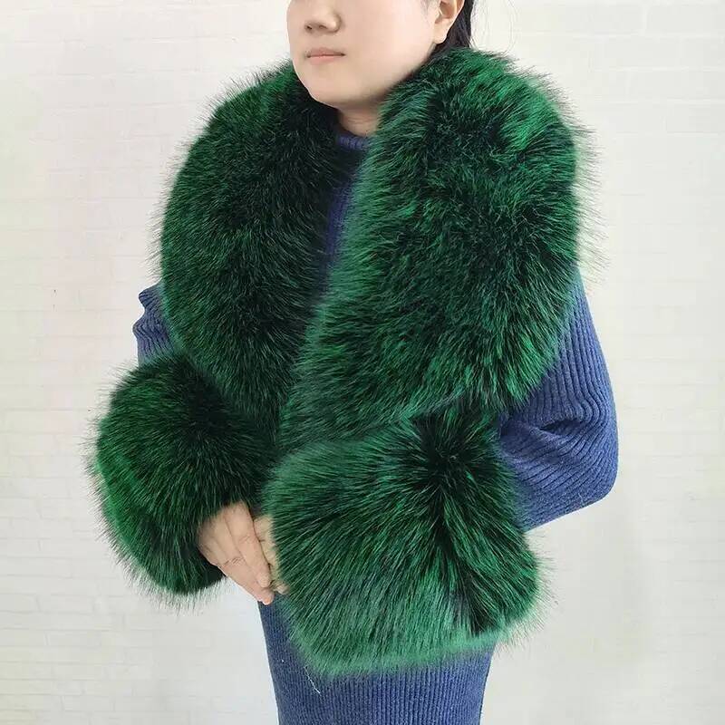 Large Women Faux Fox Fur Scarf - Winter Clothing For Sale ulasan dan harga