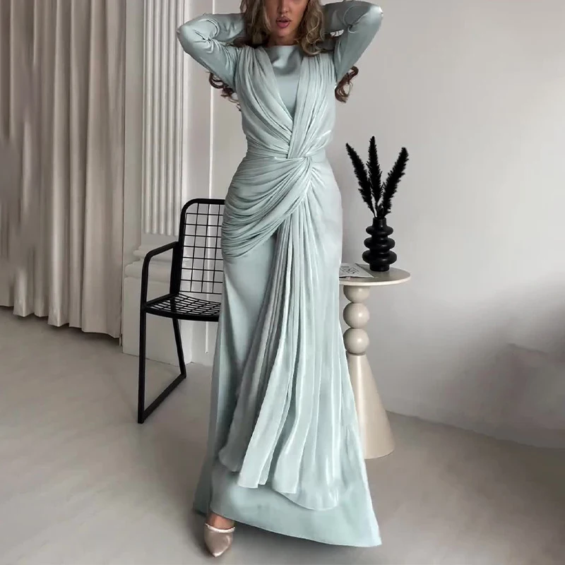 Elegant O Neck Fashion Tie-up  - Winter Clothing Dress Up ulasan dan harga