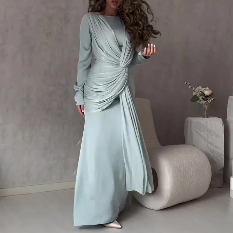 Elegant O Neck Fashion Tie-up  - Winter Clothing Dress Up ulasan dan harga
