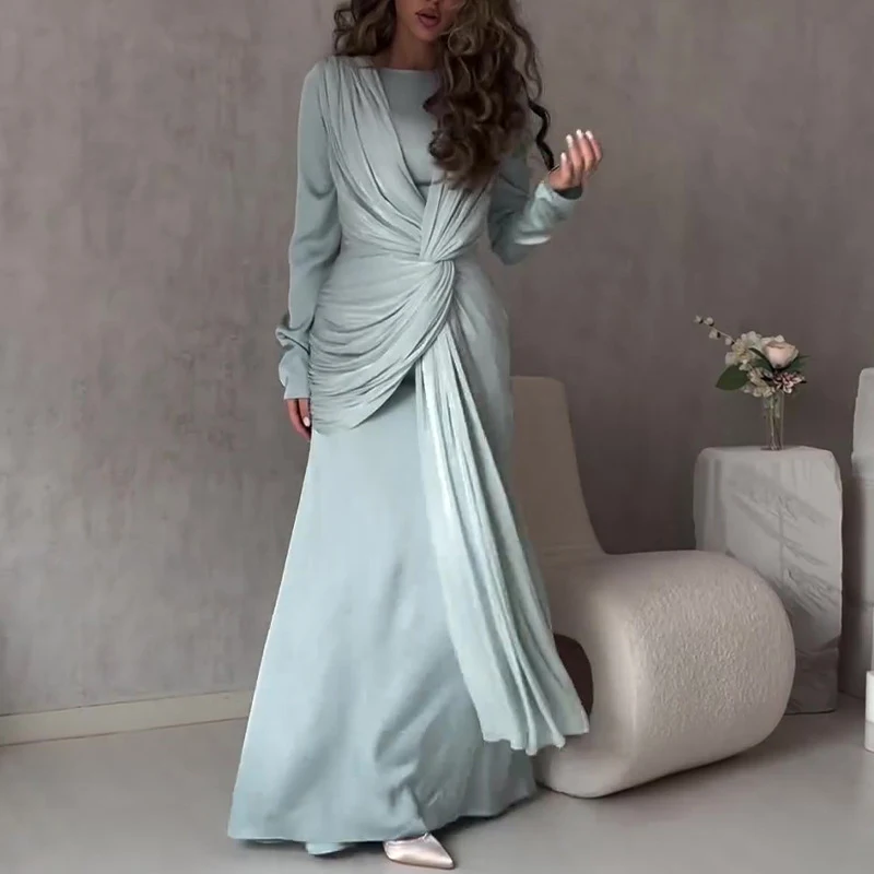 Elegant O Neck Fashion Tie-up  - Winter Clothing Dress Up ulasan dan harga
