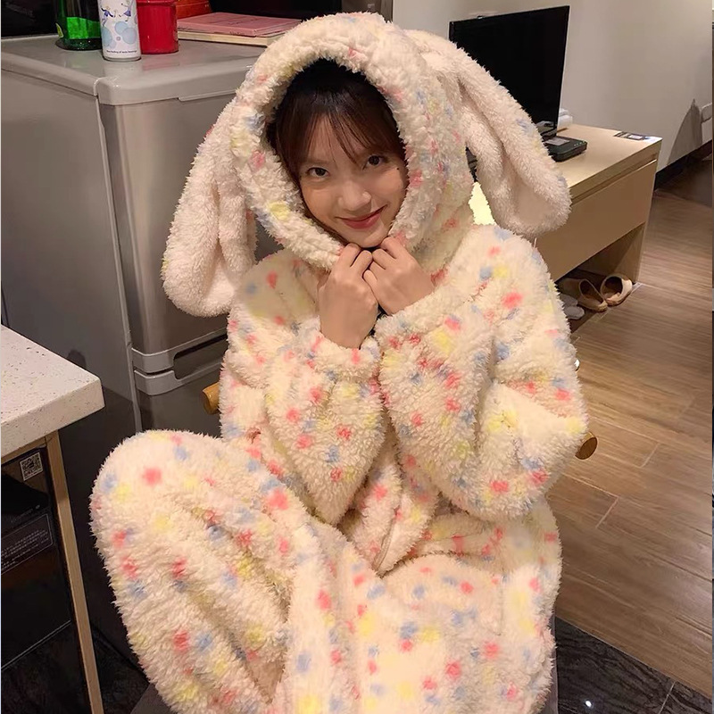 Thickened Winter Pajamas Onesi - Fleece Hoodie Lined ulasan dan harga