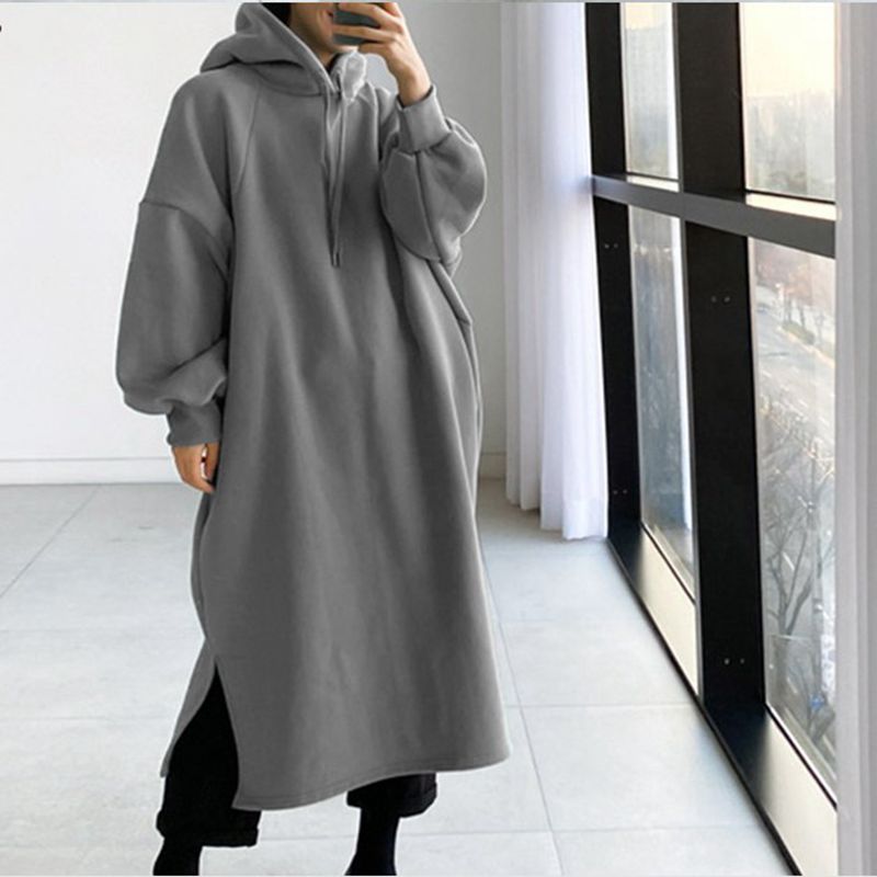 Autumn and winter 150KG ladies - Fleece Hoodie Lined ulasan dan harga