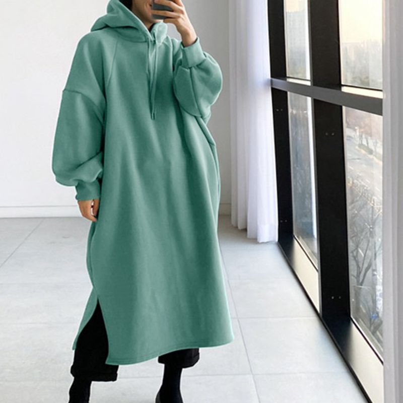 Autumn and winter 150KG ladies - Fleece Hoodie Lined ulasan dan harga