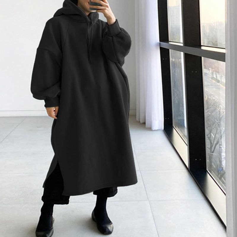 Autumn and winter 150KG ladies - Fleece Hoodie Lined ulasan dan harga