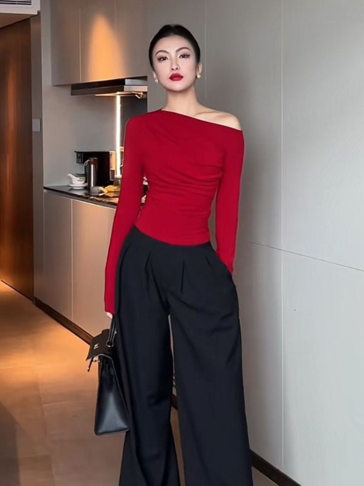 Slim Plain 2025 Off Shoulder C - Winter Clothing On Sale Women'S ulasan dan harga