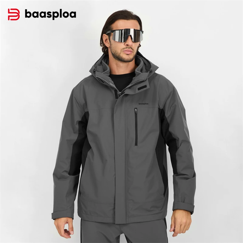Baasploa New Men Jacket Outdoo - Fleece Hoodie Lined ulasan dan harga