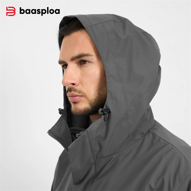 Baasploa New Men Jacket Outdoo - Fleece Hoodie Lined ulasan dan harga