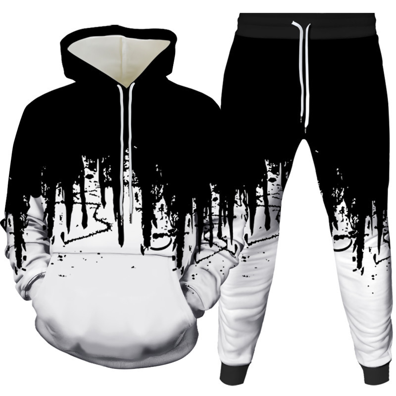 Ink Painting 3D Printed Hoodie - Winter Clothing ulasan dan harga