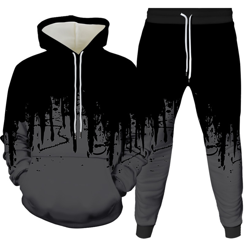 Ink Painting 3D Printed Hoodie - Winter Clothing ulasan dan harga