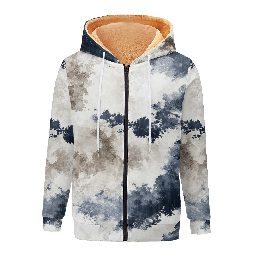 Ink-Splash Watercolor Gradient - Fleece Hoodie Lined ulasan dan harga