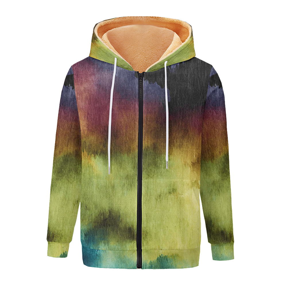 Ink-Splash Watercolor Gradient - Fleece Hoodie Lined ulasan dan harga